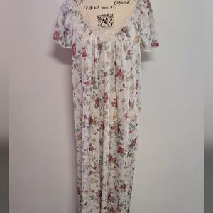 Vintage Vanity Fair floral and lace slip dress